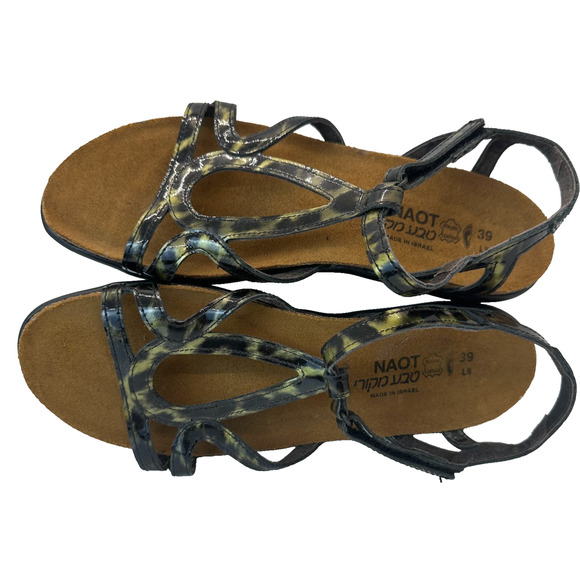 Naot Dorith Women Gladiator Sandal US 8 Leopard‎ Suede Leather Hook & Loop Strap - Picture 13 of 16